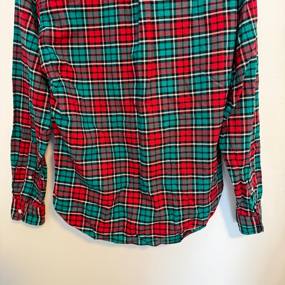 J. Crew Men's Oxford Plaid Cotton Button Down Shirt In Red Green Size Small - Picture 7 of 9